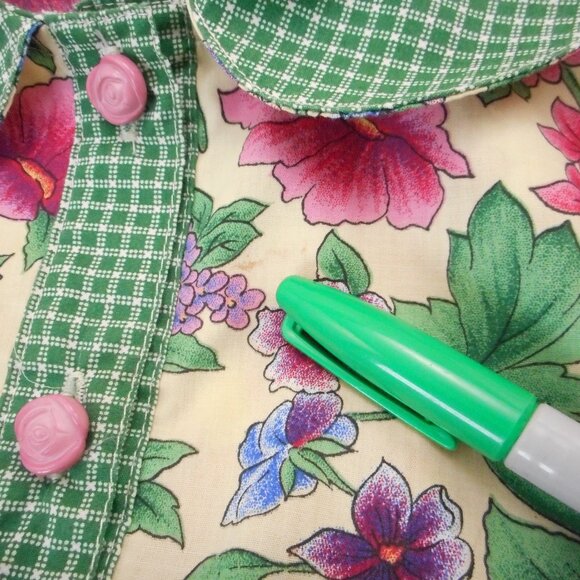 Vintage Rachels Kids Dress Size 5 Floral Button-up Front 90s Collar Garden Party - Picture 8 of 10